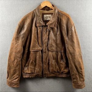 Men's Brown Leather Winter Military Field Jacket Levis Mossy Oak Carhartt